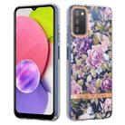 For Samsung Galaxy A03s Flowers and Plants Series IMD TPU Phone Case(Purple Peony) - 1