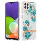 For Samsung Galaxy A22 4G EU Version / M32 International Version Flowers and Plants Series IMD TPU Phone Case(Blue Rose) - 1