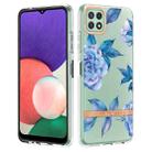 For Samsung Galaxy A22 5G Flowers and Plants Series IMD TPU Phone Case(Orchid Peony) - 1
