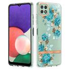 For Samsung Galaxy A22 5G Flowers and Plants Series IMD TPU Phone Case(Blue Rose) - 1
