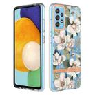 For Samsung Galaxy A52 5G / 4G Flowers and Plants Series IMD TPU Phone Case(Green Gardenia) - 1