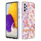 For Samsung Galaxy A72 5G / 4G Flowers and Plants Series IMD TPU Phone Case(Pink Gardenia) - 1