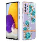 For Samsung Galaxy A72 5G / 4G Flowers and Plants Series IMD TPU Phone Case(Blue Rose) - 1