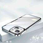 For iPhone 13 HD Transparent Glass Phone Case(Silver) - 1
