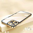 For iPhone 13 Pro Max HD Transparent Glass Phone Case (Gold) - 1