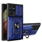 For Samsung Galaxy S22 Ultra 5G Sliding Camshield Card Phone Case(Blue) - 1