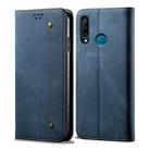 For Huawei P30 Lite Denim Texture Casual Style Horizontal Flip Leather Case with Holder & Card Slots & Wallet(Blue) - 1