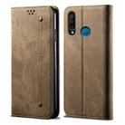 For Huawei P30 Lite Denim Texture Casual Style Horizontal Flip Leather Case with Holder & Card Slots & Wallet(Khaki) - 1