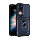 For Huawei P50 Pocket Sliding Camera Design TPU + PC Phone Case(Blue) - 1