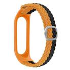 For Xiaomi Mi Band 6 / 5 Stripe Braided Watch Band(Black Orange) - 1