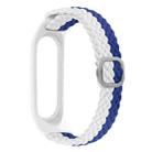 For Xiaomi Mi Band 6 / 5 Stripe Braided Watch Band(Blue White) - 1