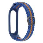 For Xiaomi Mi Band 6 / 5 Stripe Braided Watch Band(Blue Orange Blue) - 1