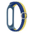 For Xiaomi Mi Band 6 / 5 Stripe Braided Watch Band(Blue Yellow) - 1