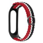 For Xiaomi Mi Band 4 / 3 Stripe Braided Watch Band(Red White Black) - 1