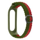 For Xiaomi Mi Band 4 / 3 Stripe Braided Watch Band(Green Red) - 1