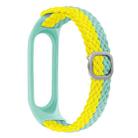 For Xiaomi Mi Band 4 / 3 Stripe Braided Watch Band(Cyan Yellow) - 1
