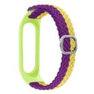 For Xiaomi Mi Band 4 / 3 Stripe Braided Watch Band(Purple Yellow) - 1