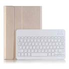 A870B Bluetooth Keyboard Leather Case with Holder & TPU Pen Slot For Samsung Galaxy Tab S8 11 inch SM-X700 / SM-X706(Gold) - 1