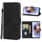 Leather Phone Case For Motorola Moto G22(Black) - 1