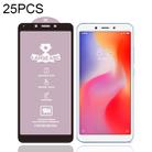 25 PCS 9H HD Large Arc High Alumina Full Screen Tempered Glass Film for Xiaomi Redmi 6A - 1