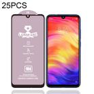 25 PCS 9H HD Large Arc High Alumina Full Screen Tempered Glass Film for Xiaomi Redmi Note 7 - 1