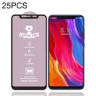 25 PCS 9H HD Large Arc High Alumina Full Screen Tempered Glass Film for Xiaomi Mi 8 - 1