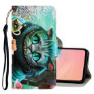 For Galaxy A51 3D Colored Drawing Horizontal Flip PU Leather Case with Holder & Card Slots & Wallet(Green Eyes) - 1