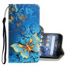 For Nokia 3.2 3D Colored Drawing Horizontal Flip PU Leather Case with Holder & Card Slots & Wallet(Jade Butterfly) - 1