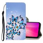 For Xiaomi Redmi Note 8T 3D Colored Drawing Horizontal Flip PU Leather Case with Holder & Card Slots & Wallet(Multiple Butterflies) - 1