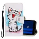 For Huawei Y5 2018 3D Colored Drawing Horizontal Flip PU Leather Case with Holder & Card Slots & Wallet(Red Mouth Cat) - 1