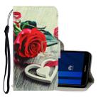 For Huawei Y5 2018 3D Colored Drawing Horizontal Flip PU Leather Case with Holder & Card Slots & Wallet(Red Rose) - 1