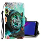 For Huawei Y5 2019 3D Colored Drawing Horizontal Flip PU Leather Case with Holder & Card Slots & Wallet(Green Eyes) - 1