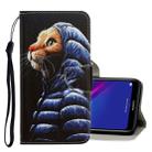 For Huawei Y6 2019 3D Colored Drawing Horizontal Flip PU Leather Case with Holder & Card Slots & Wallet(Down Jacket Cat) - 1