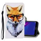 For Huawei Y6 2019 3D Colored Drawing Horizontal Flip PU Leather Case with Holder & Card Slots & Wallet(Fox) - 1