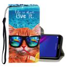 For Huawei Y6 2019 3D Colored Drawing Horizontal Flip PU Leather Case with Holder & Card Slots & Wallet(Underwater Cat) - 1