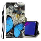 For Huawei Y6 2019 3D Colored Drawing Horizontal Flip PU Leather Case with Holder & Card Slots & Wallet(A Butterfly) - 1