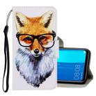 For Huawei Y9 2019 3D Colored Drawing Horizontal Flip PU Leather Case with Holder & Card Slots & Wallet(Fox) - 1