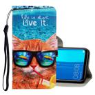 For Huawei Y9 2019 3D Colored Drawing Horizontal Flip PU Leather Case with Holder & Card Slots & Wallet(Underwater Cat) - 1