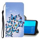 For Huawei Y9 2019 3D Colored Drawing Horizontal Flip PU Leather Case with Holder & Card Slots & Wallet(Multiple Butterflies) - 1