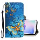 For Huawei Enjoy 7S 3D Colored Drawing Horizontal Flip PU Leather Case with Holder & Card Slots & Wallet(Jade Butterfly) - 1