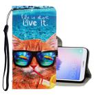 For Huawei Enjoy 7S 3D Colored Drawing Horizontal Flip PU Leather Case with Holder & Card Slots & Wallet(Underwater Cat) - 1