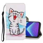 For Huawei Honor 8X 3D Colored Drawing Horizontal Flip PU Leather Case with Holder & Card Slots & Wallet(Red Mouth Cat) - 1