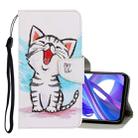 For Huawei Honor 9X 3D Colored Drawing Horizontal Flip PU Leather Case with Holder & Card Slots & Wallet(Red Mouth Cat) - 1