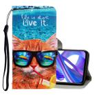 For Huawei Honor 9X 3D Colored Drawing Horizontal Flip PU Leather Case with Holder & Card Slots & Wallet(Underwater Cat) - 1