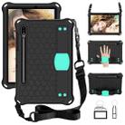 For Samsung Galaxy Tab S8 / Tab S7 Honeycomb Design EVA + PC Tablet Case with Strap(Black+Mint Green) - 1
