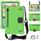 For Samsung Galaxy Tab S8 / Tab S7 Honeycomb Design EVA + PC Tablet Case with Strap(Green+Black) - 1