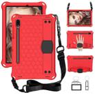 For Samsung Galaxy Tab S8 / Tab S7 Honeycomb Design EVA + PC Tablet Case with Strap(Red+Black) - 1