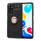 For Xiaomi Redmi Note 11 4G International Version Metal Ring Holder TPU Phone Case(Black Rose Gold) - 1
