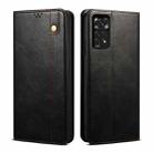 For Xiaomi Redmi Note 11S / Note 11 Foreign Version Oil Wax Crazy Horse Texture Leather Phone Case(Black) - 1