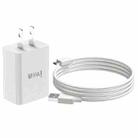 IVON AD-33 2 in 1 2.1A Single USB Port Travel Charger + 1m USB to Micro USB Data Cable Set, US Plug(White) - 1